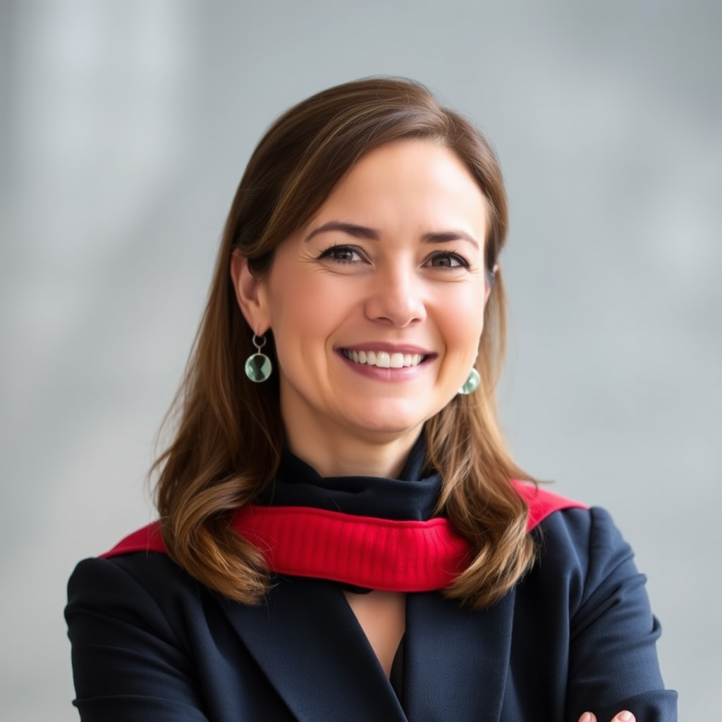 Dr. Elena Richter - Geschäftsprozess-Spezialistin mit Doktortitel, professionelle Beraterin in Business-Kleidung mit selbstbewusstem Lächeln
